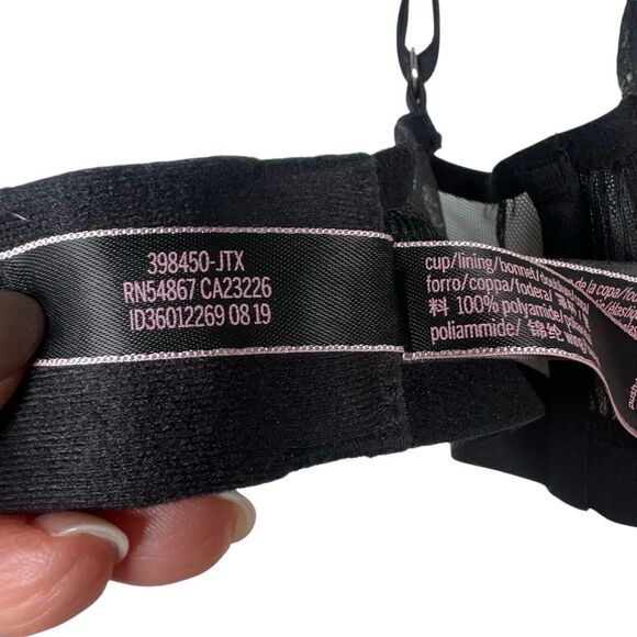 Victoria’s Secret Black Lace Push-Up Bra 32D D70 - Picture 12 of 13